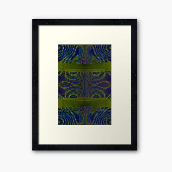 Blue and Green  Abstract Design  by Adelaide Artist Avril Thomas Framed Art Print