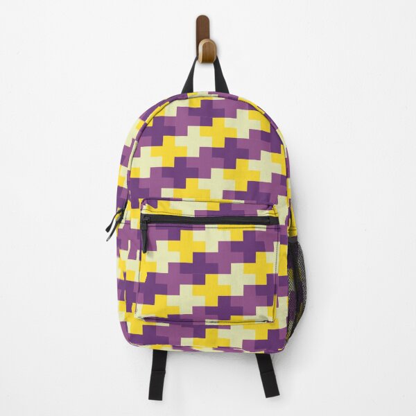 Vista previa del artículo con la obra «BIG - BFF Cross Check cuadros de diseñador de MissCheck - Morado y amarillo», diseñado y vendido por MissCheck.