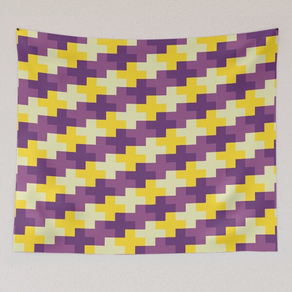 Item preview, BIG - BFF Cross Check cuadros de diseñador de MissCheck - Morado y amarillo designed and sold by MissCheck.
