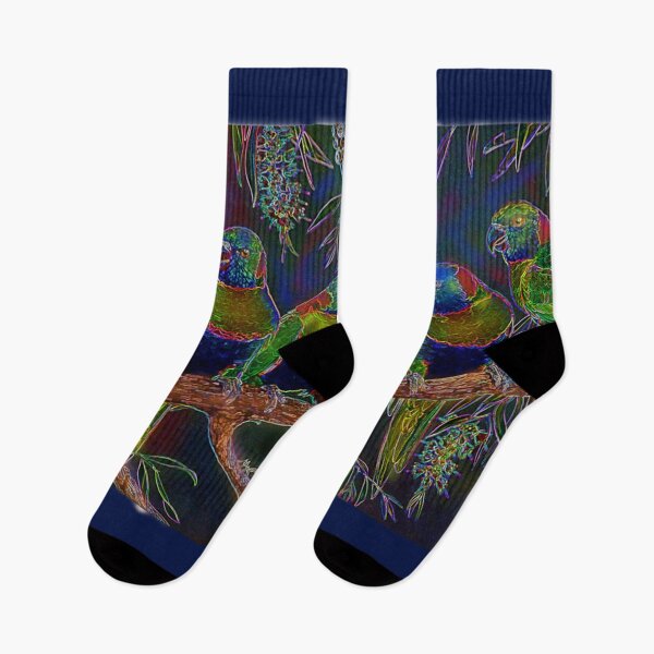 Item preview, neon rainbow lorikeets abstract designed and sold by THE AMERICAN TEEVANGELIST.