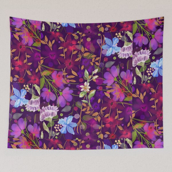 Aperçu de l'œuvre Bonjour Printemps. Motif de fleurs colorées créée et vendue par Doucheka.