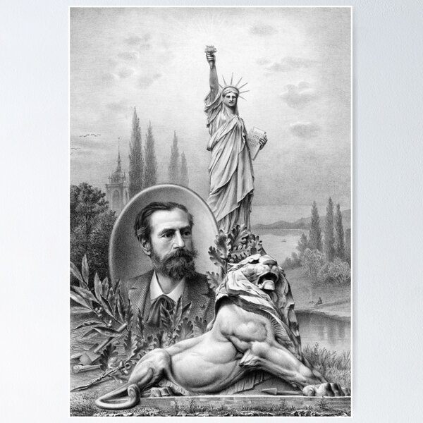 Item preview, Statue of Liberty - Bartholdi Portrait and Lion Sculpture  designed and sold by warishellstore.