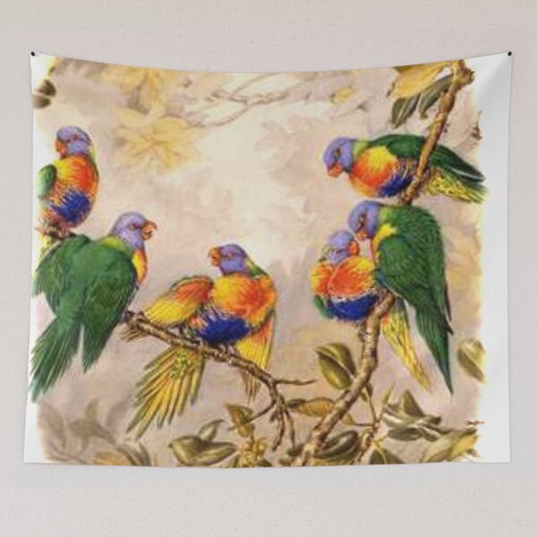 Item preview, vintage lorikeet painting designed and sold by THE AMERICAN TEEVANGELIST.