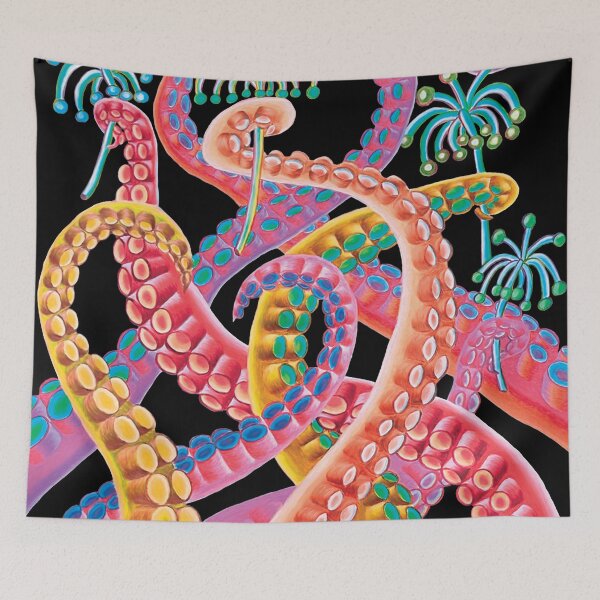 Item preview, Pink Tentacles with Sea Flowers designed and sold by HeatherNafeArt.