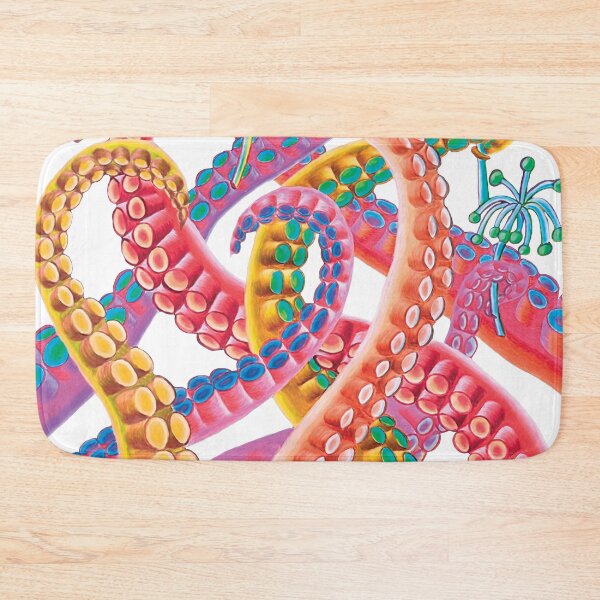 Item preview, Pink Tentacles with Sea Flowers designed and sold by HeatherNafeArt.