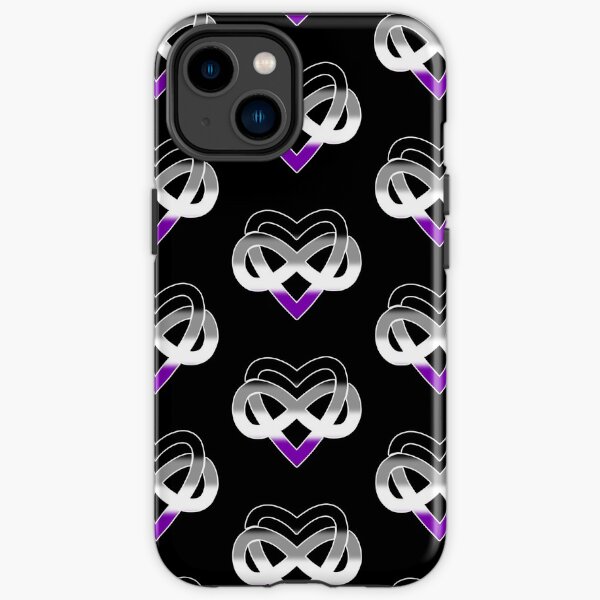 Asexual Polyamory Inifinity Heart (black) iPhone Tough Case