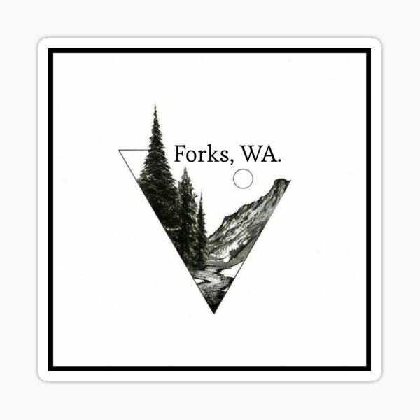 "Forks WA black and white" Sticker for Sale by SeasonalWiitch Redbubble