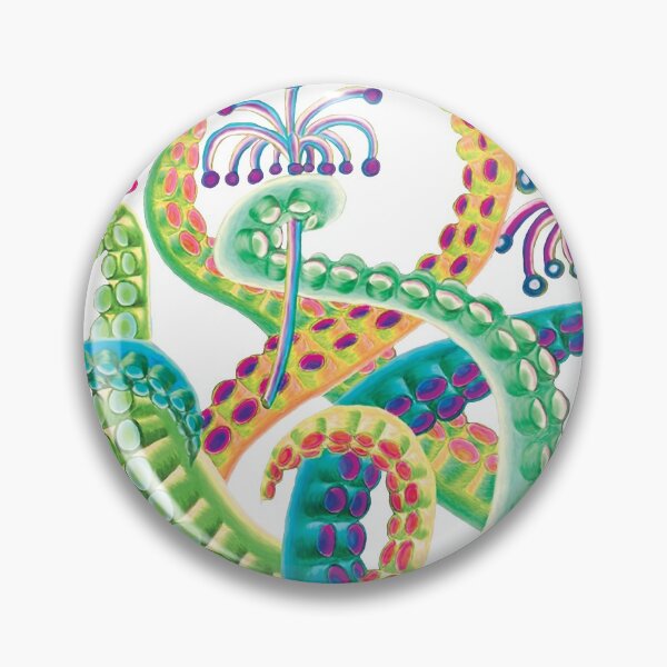Item preview, Green Tentacles with Sea Flowers designed and sold by HeatherNafeArt.