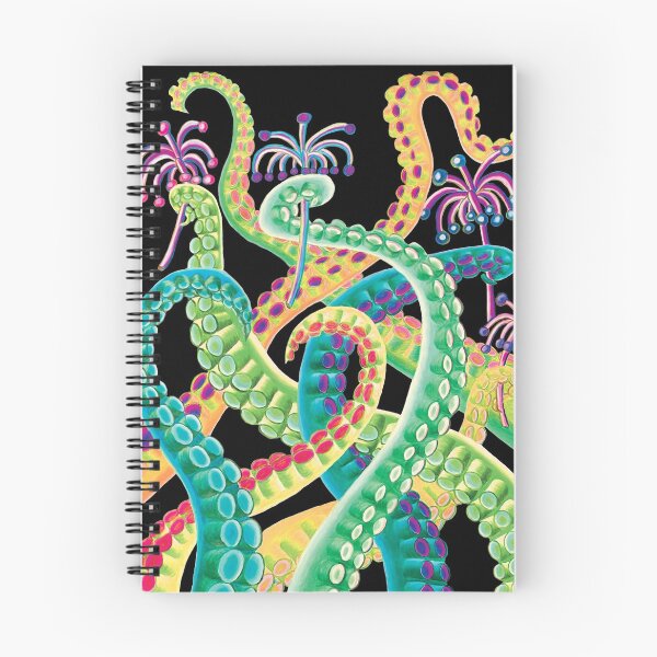 Item preview, Green Tentacles with Sea Flowers designed and sold by HeatherNafeArt.