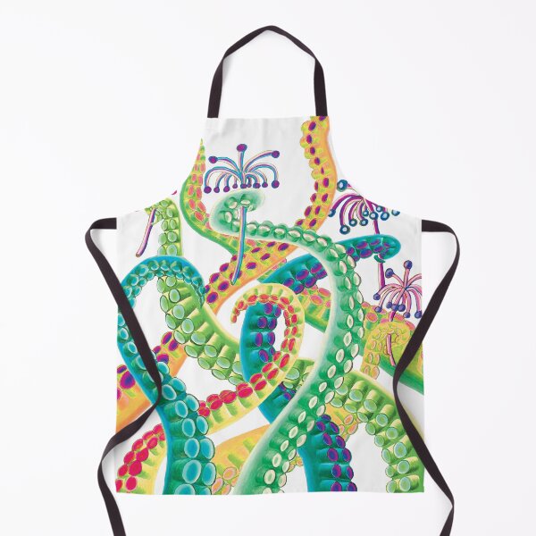 Item preview, Green Tentacles with Sea Flowers designed and sold by HeatherNafeArt.