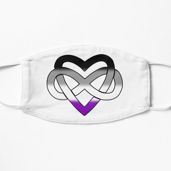 Asexual Polyamory Inifinity Heart (white) Flat Mask