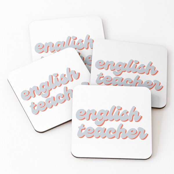 Item preview, English Teacher Sticker in light blue & Orange  designed and sold by WildeandCo.