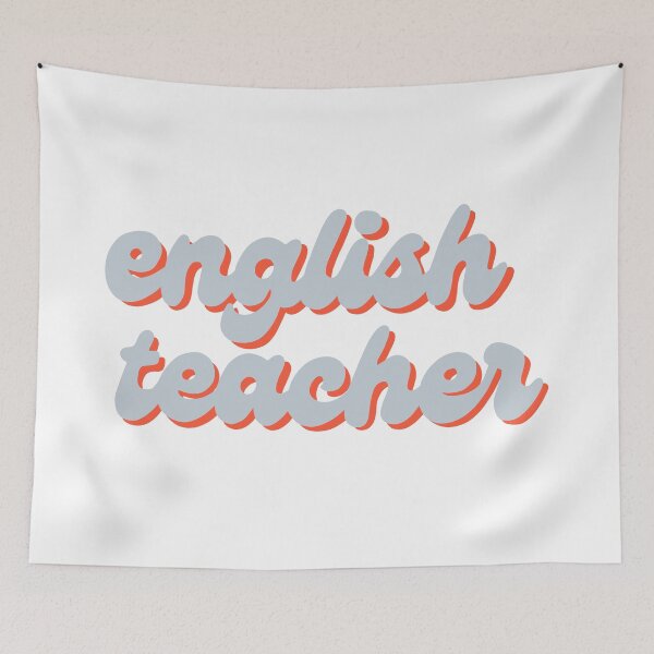 Item preview, English Teacher Sticker in light blue & Orange  designed and sold by WildeandCo.