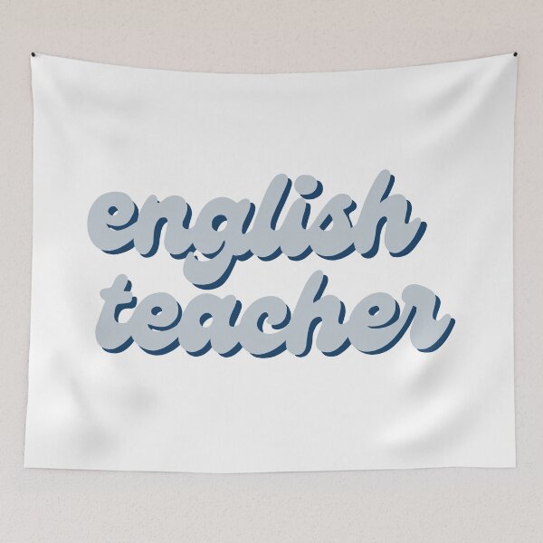 Item preview, English Teacher Sticker in light blue  designed and sold by WildeandCo.