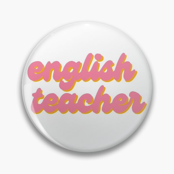 Item preview, English Teacher Sticker in light pink and orange  designed and sold by WildeandCo.
