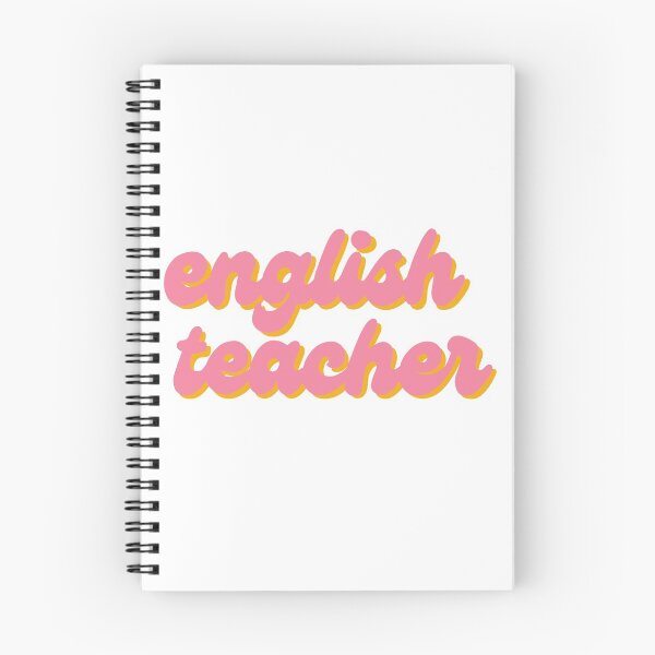 Item preview, English Teacher Sticker in light pink and orange  designed and sold by WildeandCo.