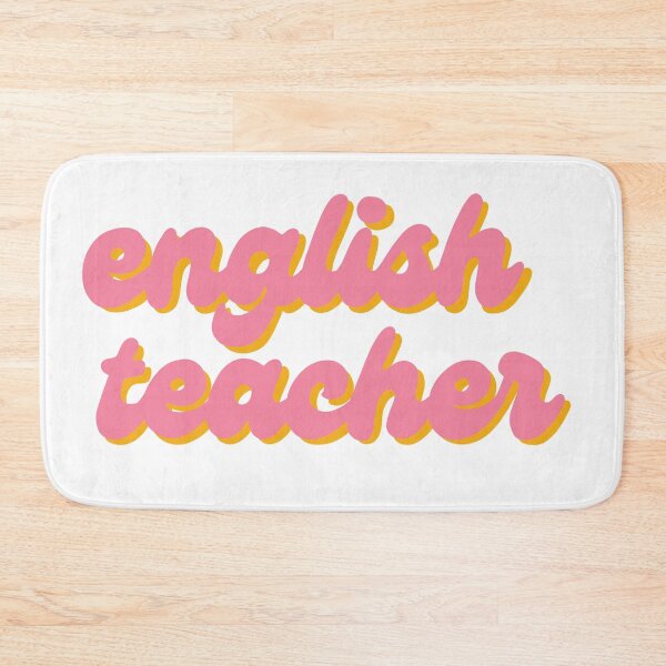 Item preview, English Teacher Sticker in light pink and orange  designed and sold by WildeandCo.