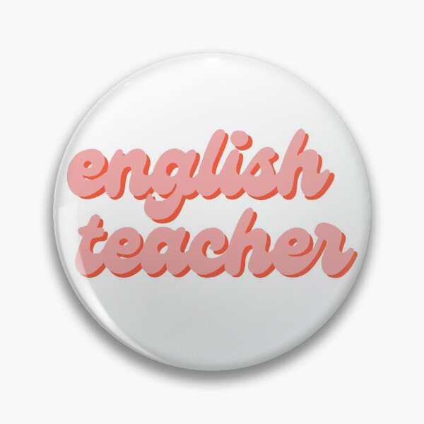 Item preview, English Teacher Sticker in light pink  designed and sold by WildeandCo.