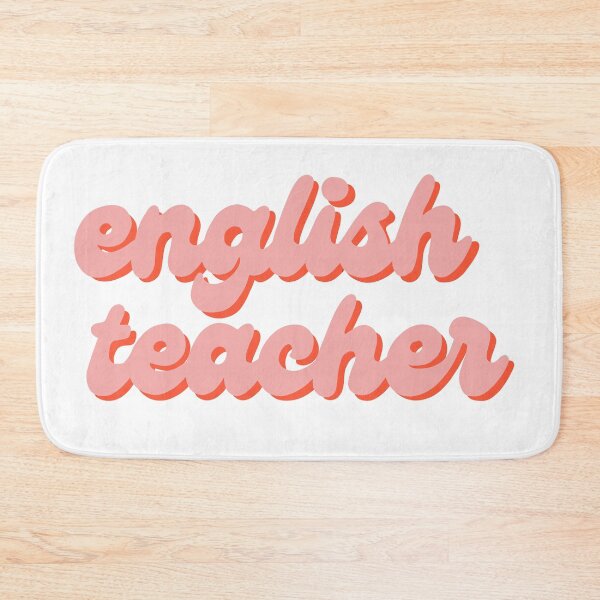 Item preview, English Teacher Sticker in light pink  designed and sold by WildeandCo.