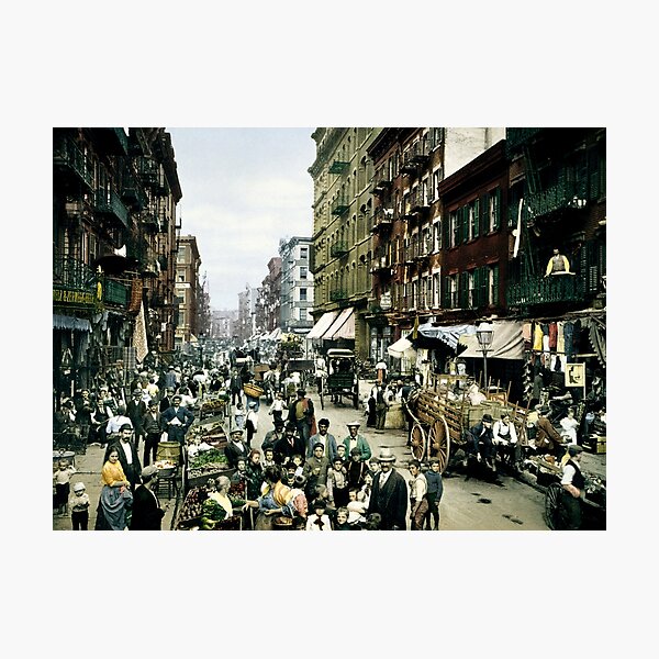 Item preview, Mulberry Street - NYC - Circa 1900 Photochrom designed and sold by warishellstore.
