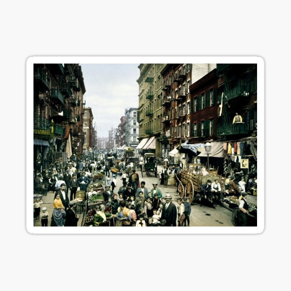 Vista previa del artículo con la obra «Mulberry Street - Nueva York - Fotocromo alrededor de 1900», diseñado y vendido por warishellstore.