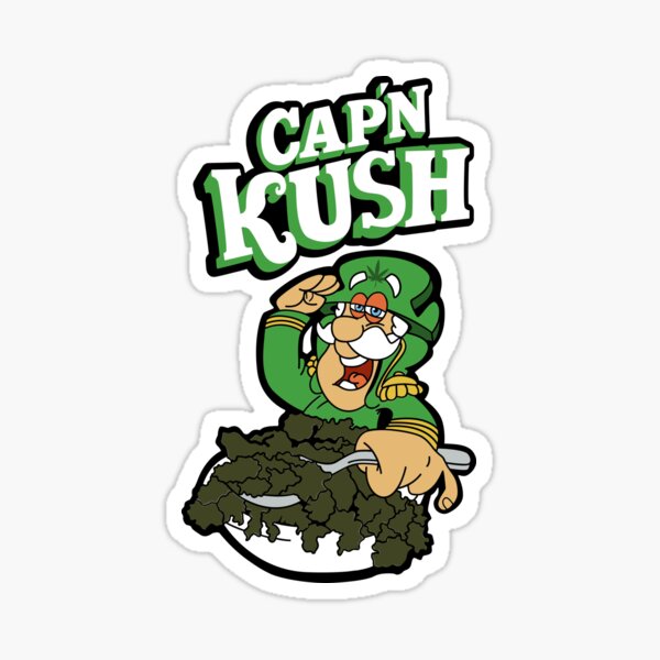 "Cap'n Kush" Sticker for Sale by NuEliteWear Redbubble
