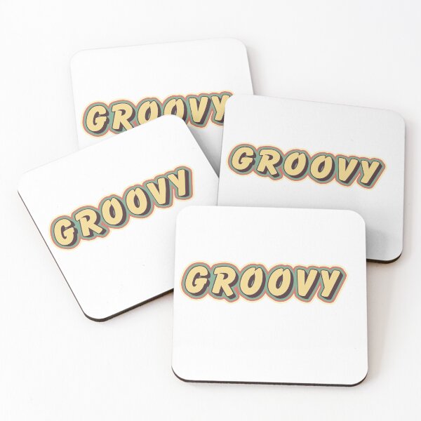 Item preview, The word Groovy in retro colors on transparent background designed and sold by StickersbyVW.