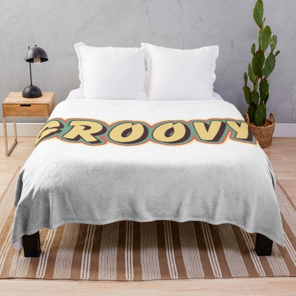 Item preview, The word Groovy in retro colors on transparent background designed and sold by StickersbyVW.