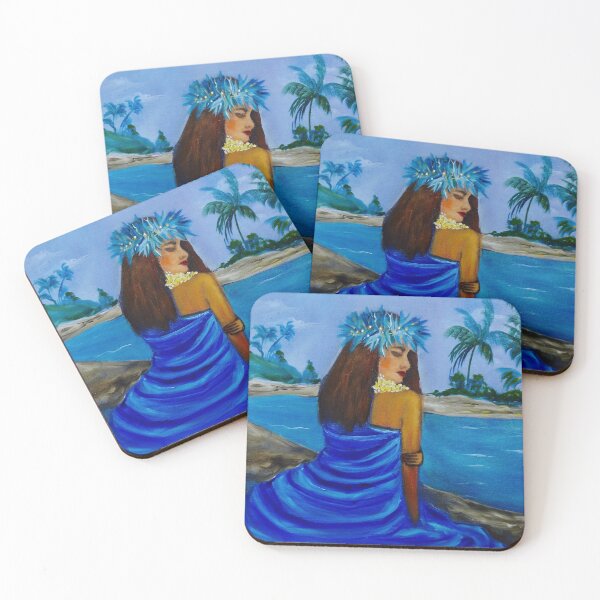 Item preview, HULA GIRL ON THE BEACH IN BLUE designed and sold by jennyleeandjim.