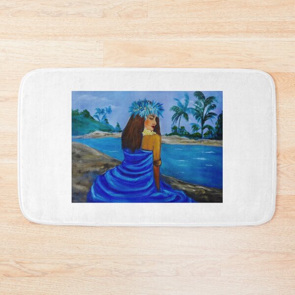 Item preview, HULA GIRL ON THE BEACH IN BLUE designed and sold by jennyleeandjim.