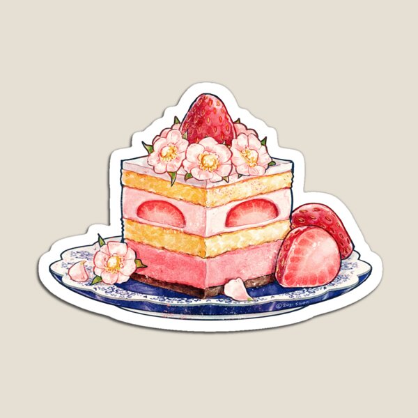 Item preview, Strawberry Tea Cake With Blossoms designed and sold by DesignsBySloan.