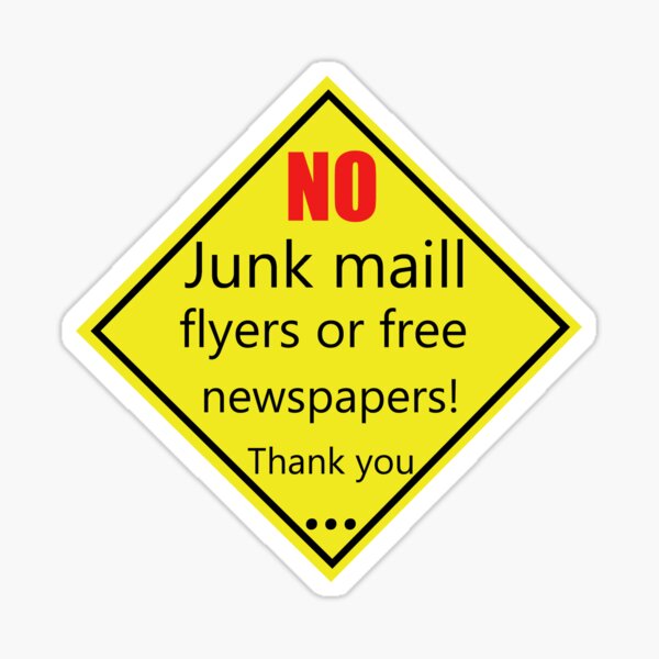 no-junk-mail-no-junk-mail-sign-sticker-for-sale-by-rexoo-redbubble