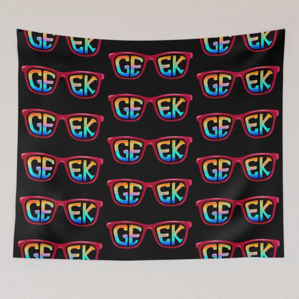 Item preview, Geek | Red Glasses Reflection | Rainbow Writing designed and sold by theBlueKazoo.