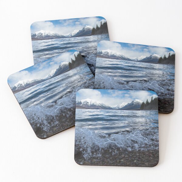 Item preview, Crashing Waves on Lake and Snow-covered Mountains designed and sold by Brasilia.