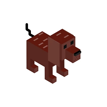 Artwork thumbnail, Brown Block Dog by RedsStickerShop