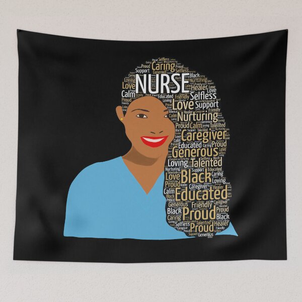 Item preview, Black or African American Nurse Words in Afro Hair designed and sold by blackartmatters.