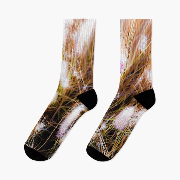Item preview, Closeup blooming pink grass flowers field abstract designed and sold by Mrvell.