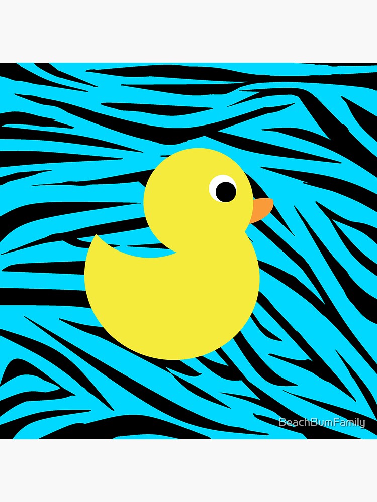"Rubber Duck Teal Zebra" Sticker for Sale by BeachBumFamily Redbubble