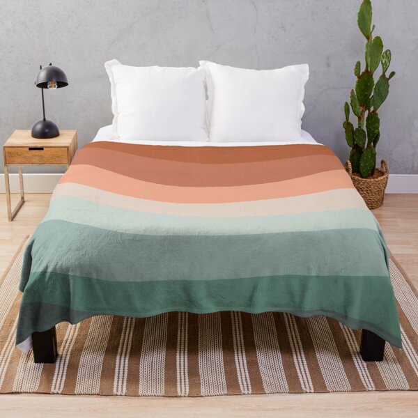 Item preview, Terracotta, rust, teal and green gradient waves, Boho Print, Neutral Colors Print, Abstract Calming Colors Print designed and sold by Marina Oliveira Studio.
