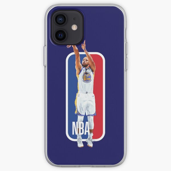 Stephen Curry sur le logo de la NBA Coque souple iPhone