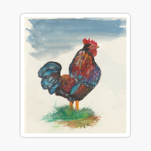 Rainbow Rooster Sticker