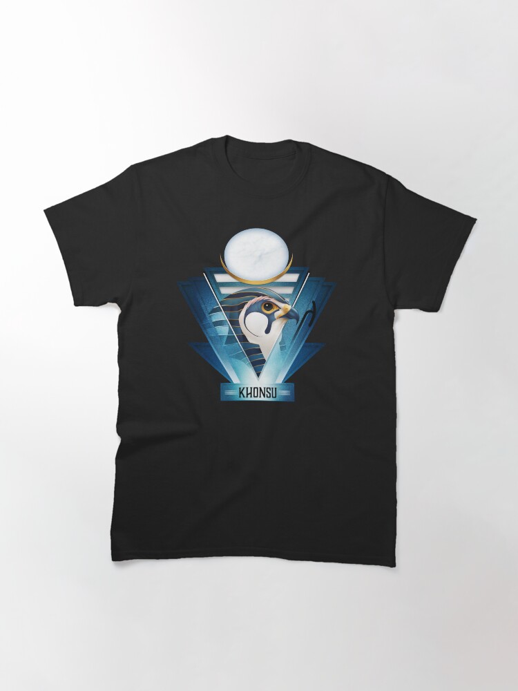 Thumbnail 2 of 7, Classic T-Shirt, Egyptian Mythology Moon God Khonsu designed and sold by DiggerDesignsNY.