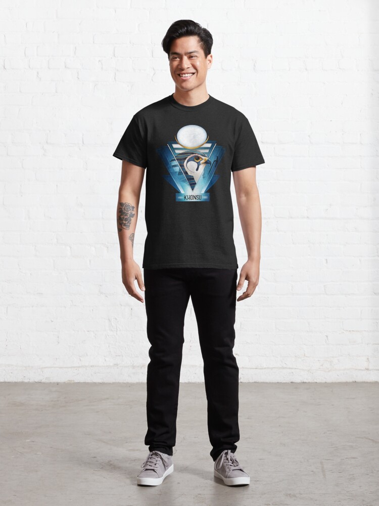 Classic T-Shirt, Egyptian Mythology Moon God Khonsu designed and sold by DiggerDesignsNY