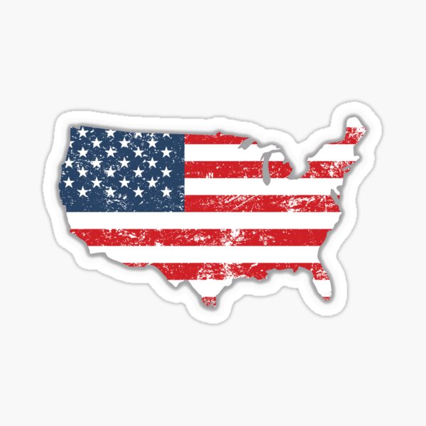 Vintage USA Flag Sticker