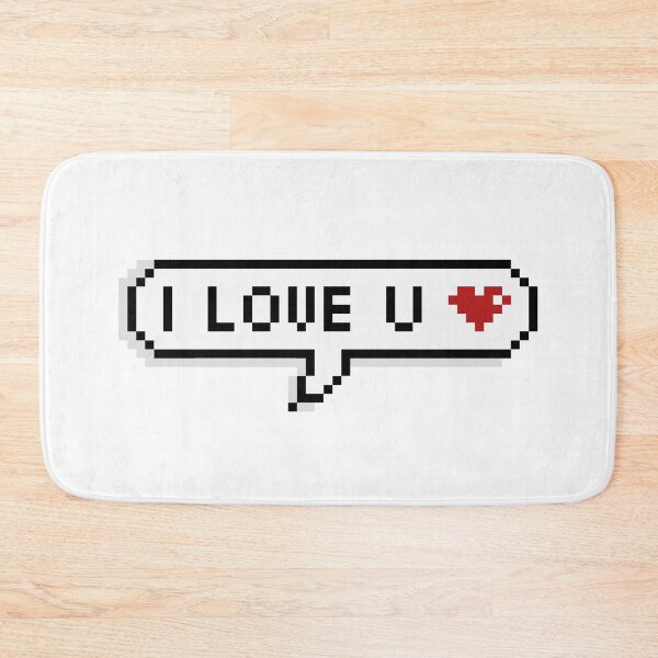 Item preview, 8-bit i love you text message with blocky letters designed and sold by justformyself.