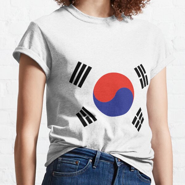 Fahne flag South Korea Südkorea Kinder T-Shirt hand print Handabdruck 