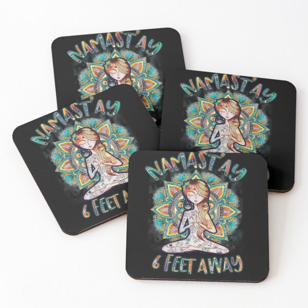 Item preview, Namast'ay 6 Feet Away Mandala designed and sold by BaseStore.