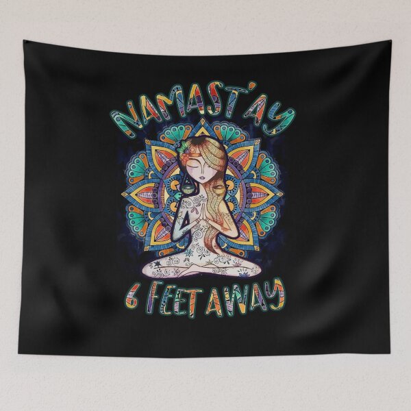 Item preview, Namast'ay 6 Feet Away Mandala designed and sold by BaseStore.