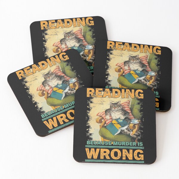 Item preview, Reading Because Murder Is Wrong Funny Cat Love Book designed and sold by BaseStore.