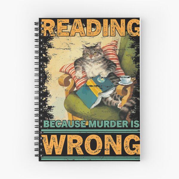 Item preview, Reading Because Murder Is Wrong Funny Cat Love Book designed and sold by BaseStore.